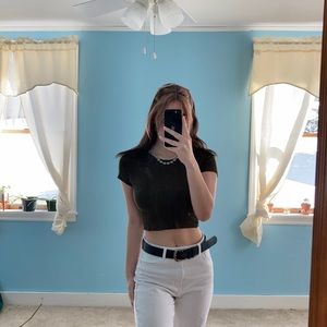 Small cropped green t-shirt!